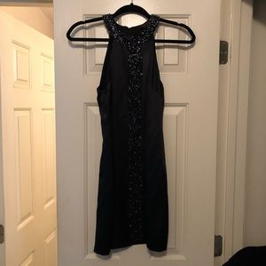bcbgMaxAzria silk black beaded dress